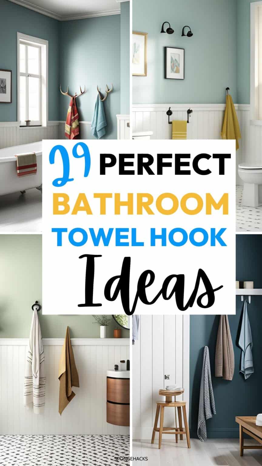 29 Perfect Bathroom Towel Hook Ideas Sponge Hacks