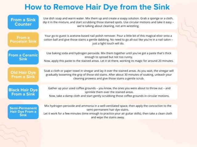 How to Remove Hair Dye From the Sink
