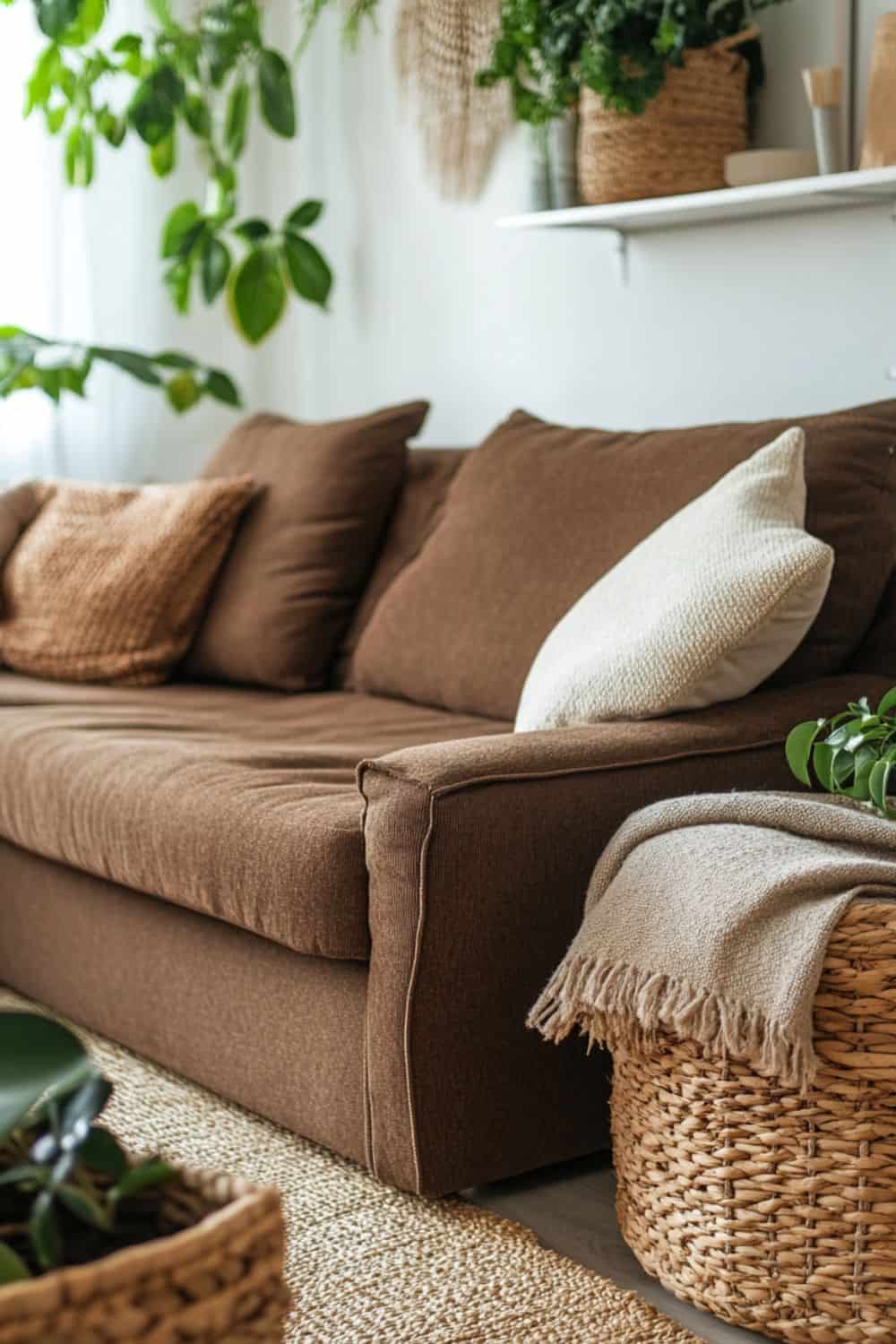 The Chocolate Brown Couch Living Room Aesthetic You Need