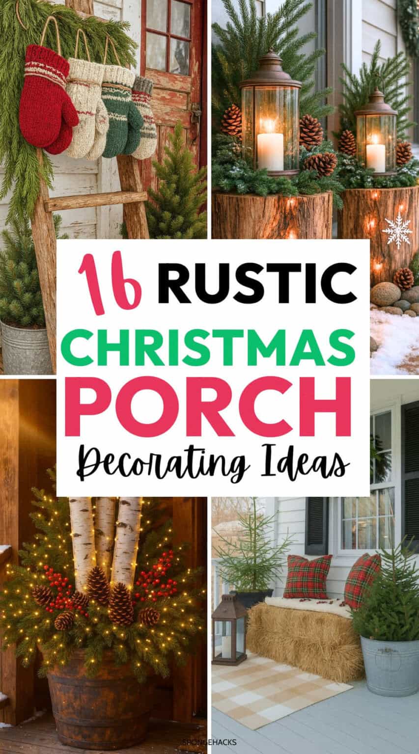 16 Rustic Christmas Porch Decorating Ideas